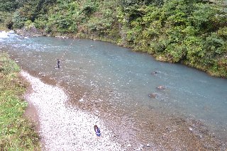 中津川 愛川橋の上流側の河川敷です。